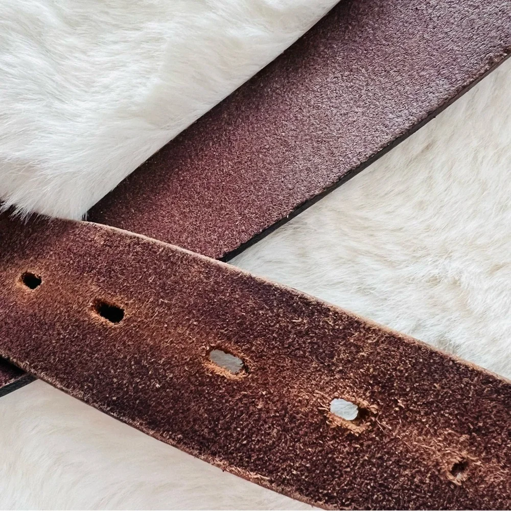Vintage Nicole Genuine Leather Belt Brown 37” x 1.5”